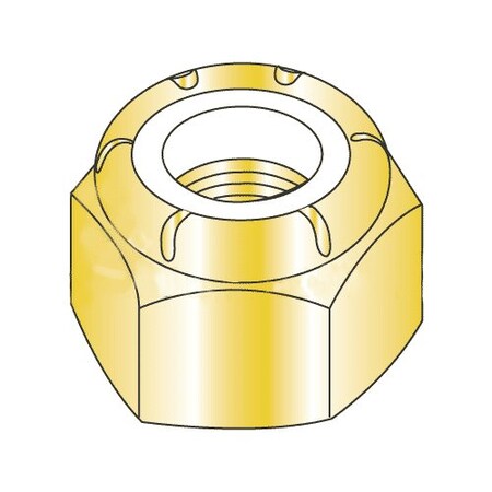 Newport Fasteners Nylon Insert Lock Nut, 1/4"-20, Steel, Grade A, Yellow Zinc, 5000 PK 894822-BR-5000